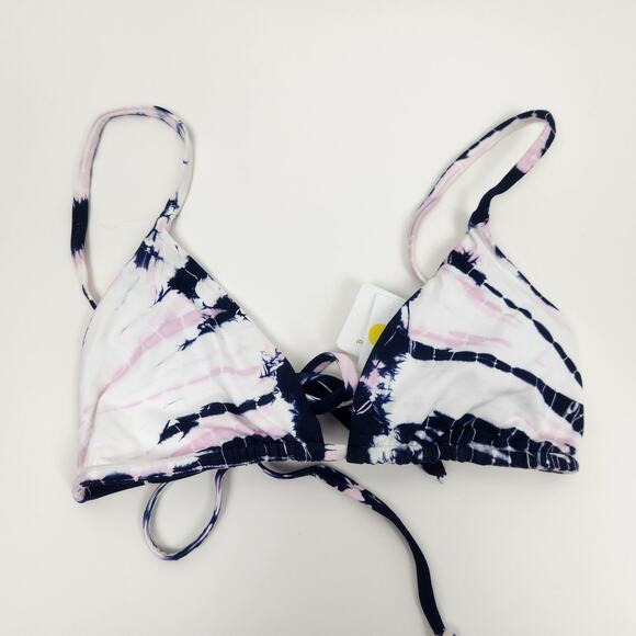 L*Space Brittany Triangle Bikini Top in Tie Dye Blue Size Small NWT - Picture 1 of 4